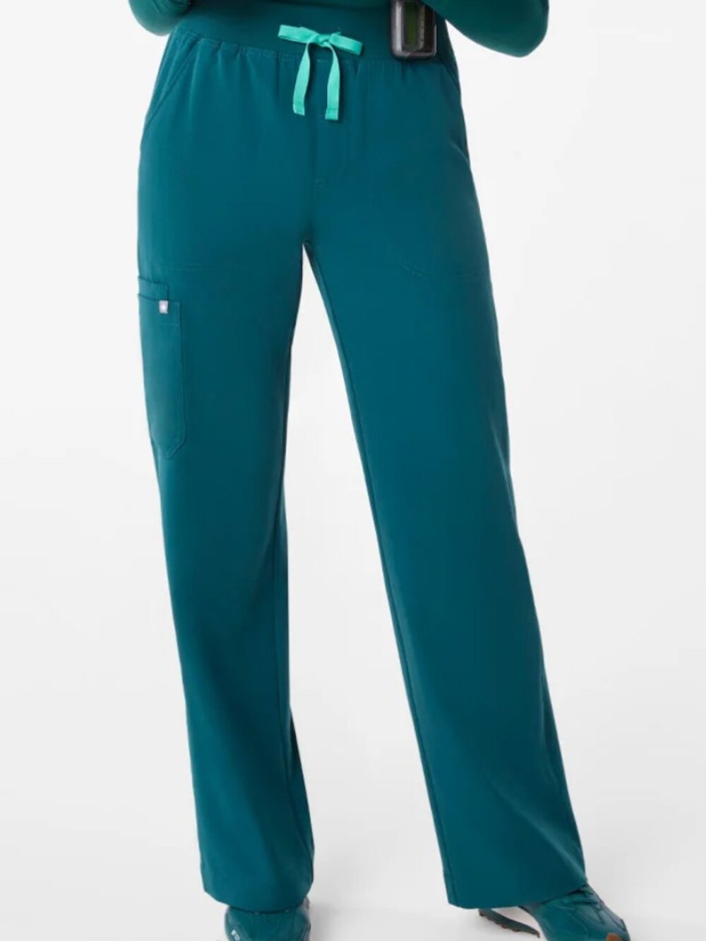 FIGS Women's Caribbean Blue High Waisted Wide Leg Scrub Pant Size L (NWT)